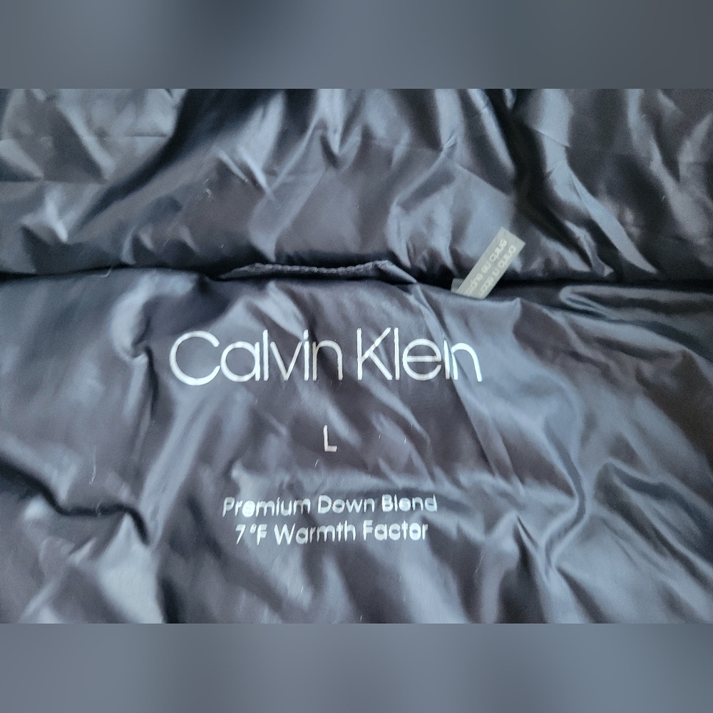 Calvin Klein Down Puffer Jacket Women’s Large Black Hooded Winter Coat NWT Logo - Picture 4 of 14